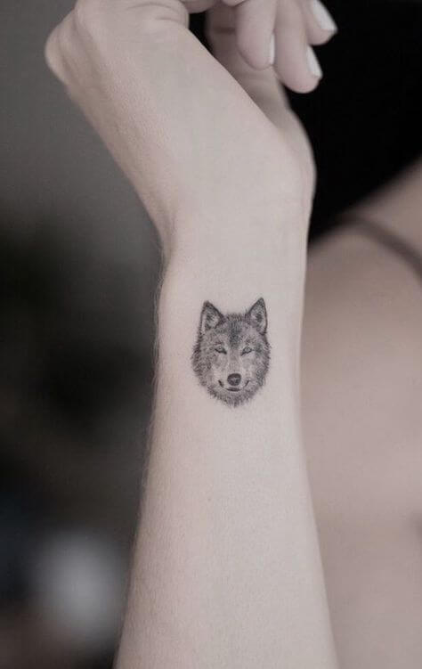 Small Wolf Tattoos For Females