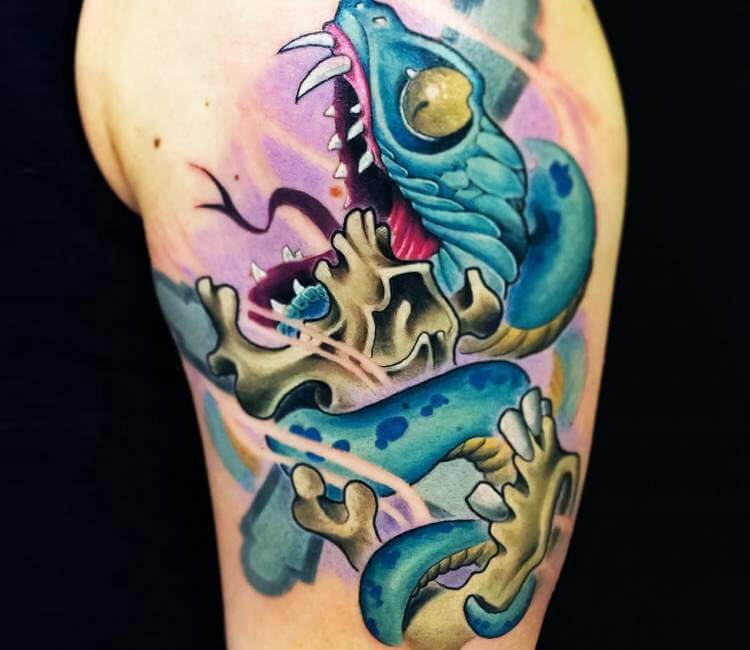 15+ Best New School Snake Tattoo Designs PetPress