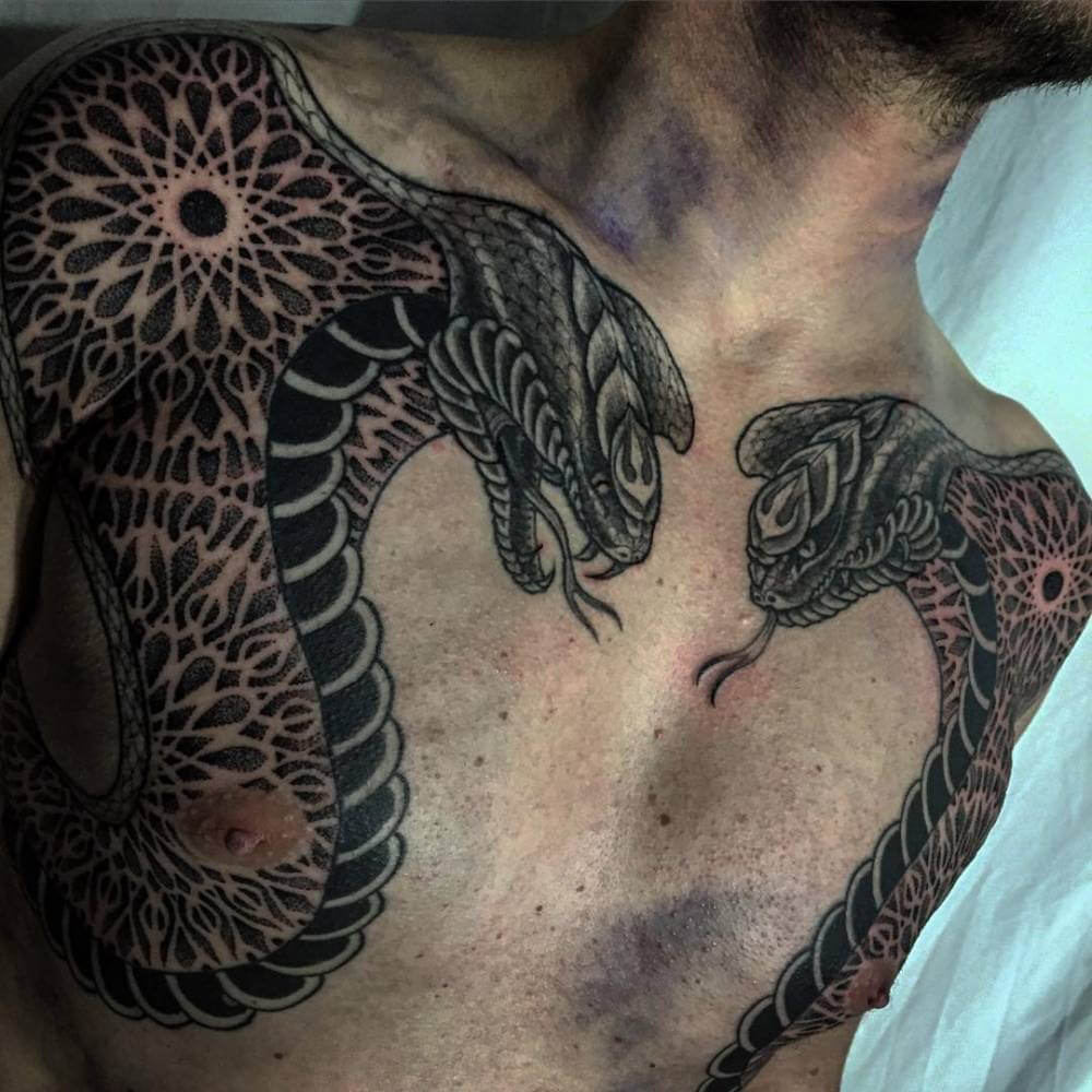 22 Snake Tattoos For Chest And Meanings | PetPress