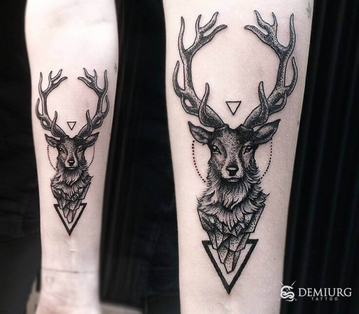 21+ Amazing Geometric Deer Tattoo Designs | PetPress