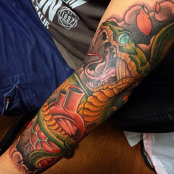 15+ Best Snake Half Sleeve Tattoo Designs PetPress