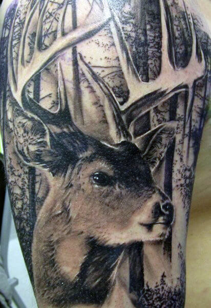 14+ Awesome White-Tailed Deer Tattoo Designs | PetPress