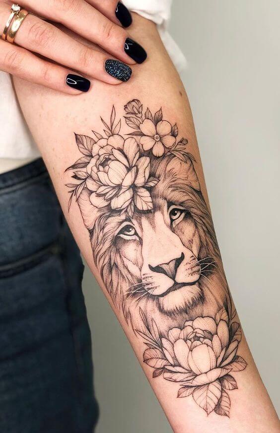 15 Best Lion and Flowers Tattoo Designs PetPress