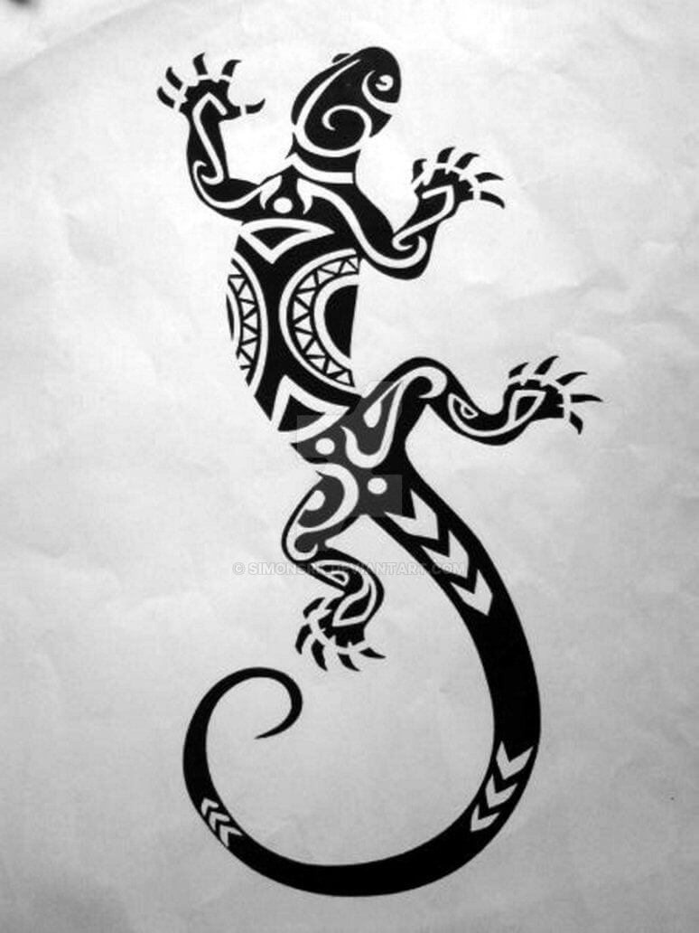 10 Tribal Gecko Tattoo Designs PetPress   Tribal Gecko Tattoo Art 