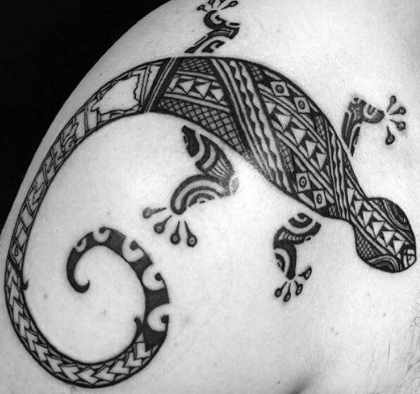 10 Tribal Gecko Tattoo Designs PetPress   Tribal Gecko Tattoo Shoulder 