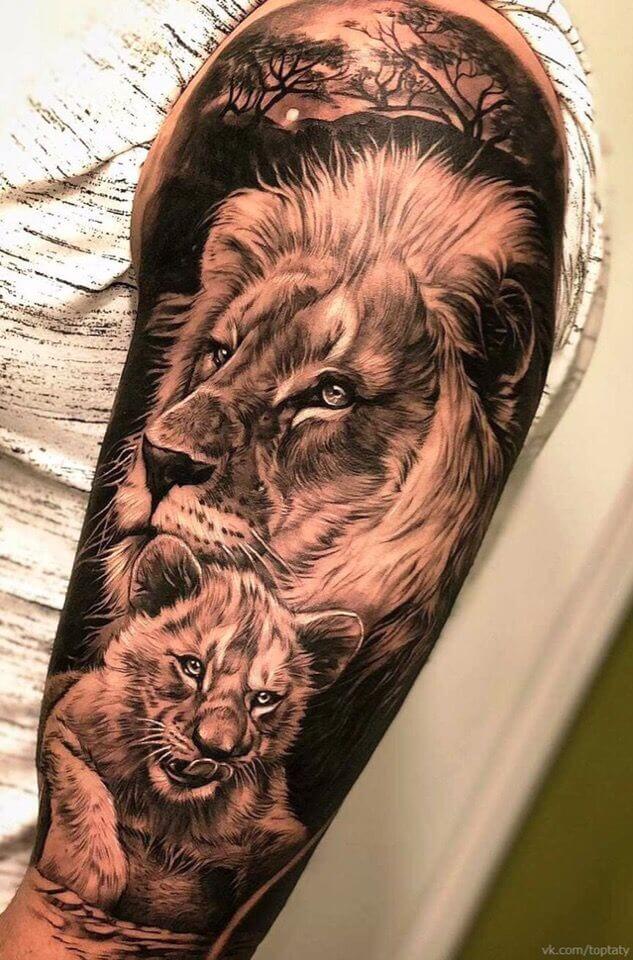 Lion And Cub Tattoo