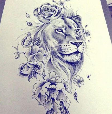 12+ Best Lion and Rose Tattoo Designs | PetPress